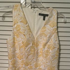 Beautiful Yellow and White Lace fitted dress